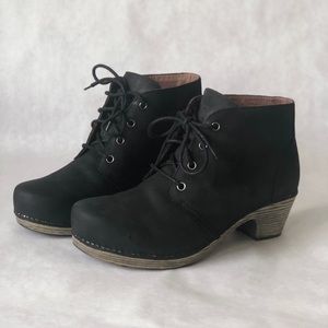 Dansko Meena Black Booties Lace-Up